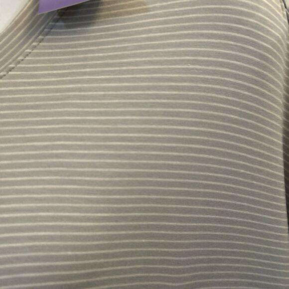 NWT Stars Above 3X Gray White Striped Sleep Shirt Dress Lounge Nightgown - Picture 11 of 16